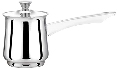Milageto Türkische Kaffeekanne, Kaffeemaschine, Kaffee- und Teezubereitung mit Griff, Teekessel, Butterwärmer, Topf zum Schmelzen von Schokolade für Camping, 360 Ml