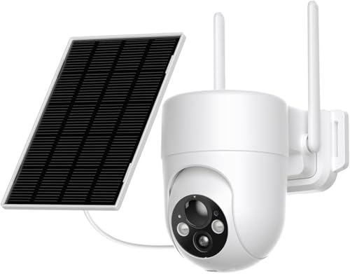 NUASI Caméra de surveillance extérieure avec batterie rechargeable, solaire sans fil avec carte SIM, caméra de surveillance 2K sans WLAN, détection du corps PIR, audio bidirectionnel, IP66