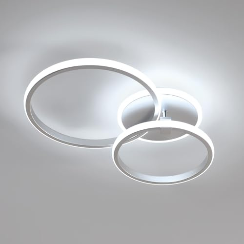 Comely Deckenlampe LED 42W 4700LM Moderne Runde Deckenleuchte Silber 6500K | LED Deckenbeleuchtung für Schlafzimmer Wohnzimmwer Flur