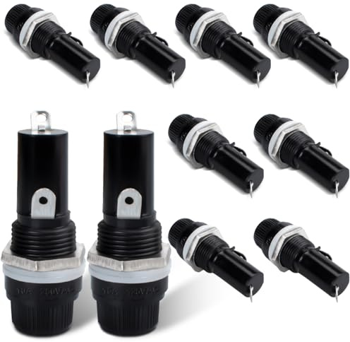 Innfeeltech 10 pièces capuchon à visser à souder base porte-fusible monté pour fusible 6x30mm