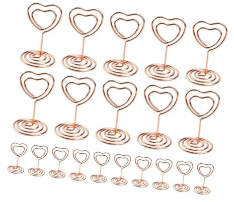 COOPHYA 20stücke Tischkartenhalter Aus Teiliges Herz-design Roségold Platzkartenhalter Für Hochzeiten Partys Und Menükarten Leicht Und Tragbar Für Dekoration Und Memo-displays