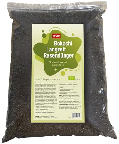 KOPP Bokashi Langzeit-Rasendünger, 5 kg, Effektive Mikroorganismen (EM) | 100 Prozent natürlich, Frei von Chemie, Sicher für Mensch, Tier und Umwelt