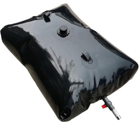 Faltbarer, tragbarer, weicher Wassersack, schwarzer, tragbarer Wassertank, 200–500 Gallonen Wasserspeicherbehälter mit PVC-Zapfhahn und Überlaufsatz/Wasserspeicherblase mit großer