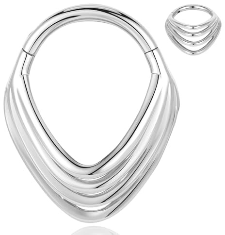 DOEARKO Septum Clicker Ring Hinged Segmentring 16G 8MM Nasenring Hoop Helix Daith Tragus Rook Conch Cartilage Piercing Jewellery