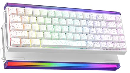 MechLands Aula Hero68 HE Wired Magnetic Gaming Keyboard, schnelle Hall-Effekt-Tastatur mit 0,01mm Einstellbarer Betätigung, 8kHz Polling, 5-Layer Sound Dampening, RGB (Weiß Topographisch)