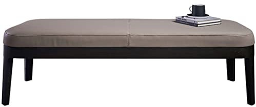 Moderne graue Ottoman-Bank, Retro-Leder-Couch-Hocker für Wohnzimmer, Schlafzimmer und Garderobe, stilvoller Holzbett-Endhocker, Schuhwechselsitz, vielseitige Möbel