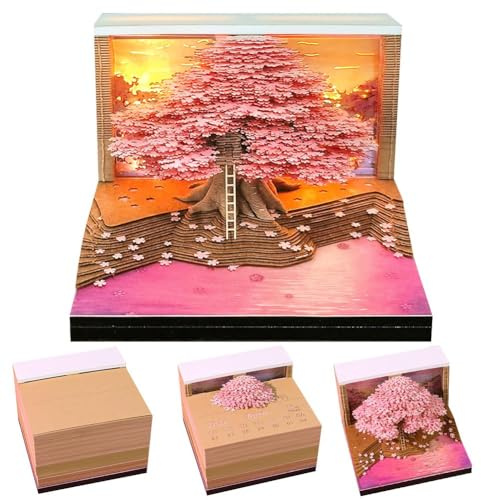 Fgbetcv 3D-Kalender 2026, Zeitmess-Kalender 2026, Memo-Block, Abreiß-Kalender, Kunst, Notizblock, Geschenk für Thanksgiving, Weihnachten, Einweihung, Büro, Schreibtisch-Dekoration