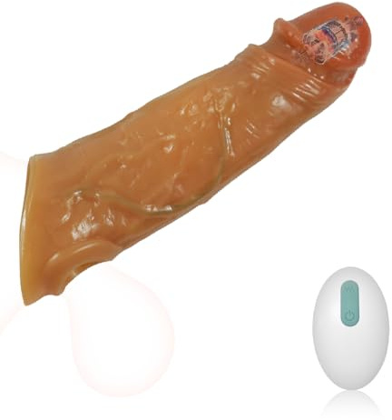 Jpscor Penis Sleeve Vibrator Sexspielzeug für Männer Extreme, Realistischer Dildo Penishülle mit 10 Vibrationsmodi zur Penisverlängerung und G-Punkt-Stimulation - Penis Extender Sex Toy