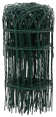Clôture de Jardin, Clôture Barrière Bordure Décoration de Jardin Pelouse Fer Enduit de Poudre 10x0,4 m
