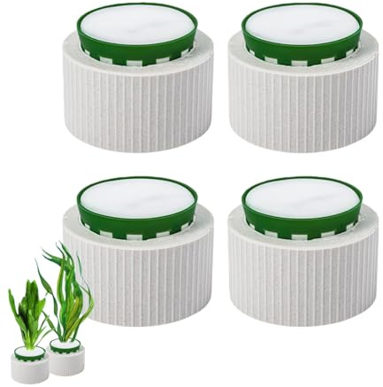 4PCS Ceramic Aquarium Plant Weights,Aquarium Plant Pots,Fish Tank Decorations & Accessories,Sturdy Aquatic Plant Holder,Anti-Floating Fixed Rings for Tropical Fish Tank,Ponds and Aquarium Landscape