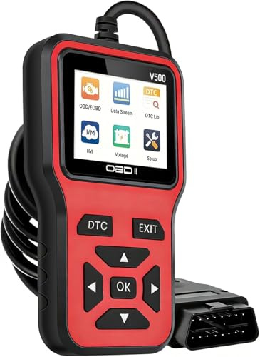 CDHNG OBD2 Auto Diagnostica per Fiat Panda 500 Tipo 500L, OBD2 Diagnosi Auto OBD Scanner Lettore Codici Motore e Strumento Diagnostico Spia Motore,Red