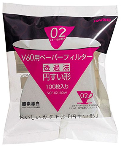 Hario Papierfilter made in Netherlands/Filtertüten Misarashi, mittel für V60-02, 100 Stück