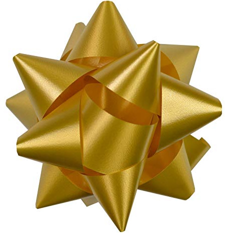 Star 10 Geschenkschleifen Rosetten 11cm Gold