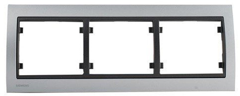 Siemens – Placa triple horizontal metal aluminio Delta Iris Siemens