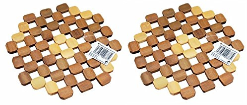 HAC24 2X Bambus Topfuntersetzer Rund Ø20cm 2er Set Brown