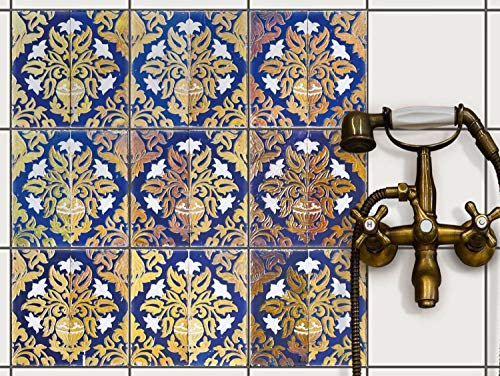 Fliesen überkleben - CREATISTO Klebefliesen Fliesenfolie I Klebefolie Fliesen Folie selbstklebend - Sticker Aufkleber Deko Badezimmer Fliesenmosaik I 20x20 cm - Motiv Golden Twenties - 36 Stück