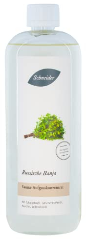 Saunabedarf Schneider Sauna Aufguss Konzentrat Russische Banja - 1000ml, naturreine, ätherische Öle, wohltuender Saunaaufguss & langanhaltendes Dufterlebnis