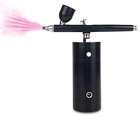 HXZB Kits Airbrush, Mini-Compresseur d'air Pistolet Ensemble, USB Rechargeable Air Brush Pen avec 3 Tasses pour Le Maquillage, Tatouage, Nail Art, Peinture Visage, Décor Gâteau