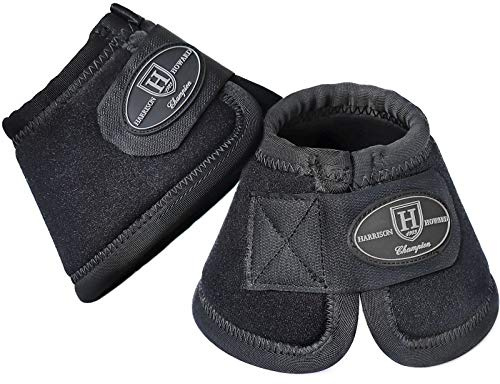 Harrison Howard CareNetic Horse Bell Boots Equine Ballistic Hoof Overreach Bell Boot for Horse Sold as Pair-Mars Black