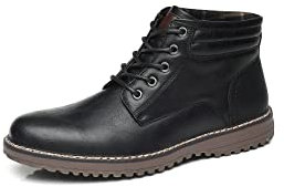 TOP STAKA Men's Boots, Leather Lace Up Winter Shoes for Work, Travel, Business, Casual Shoes Black