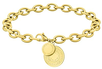 Liebeskind Berlin Armband mit Anhänger aus Edelstahl (Gold), 20 cm