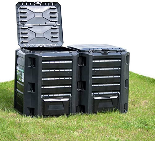 Chusui Compostiera,Compostiera da Giardino,Compostiera da Balcone,Compostiera da Cucina,Compostiera da Giardino Nera 1200 L