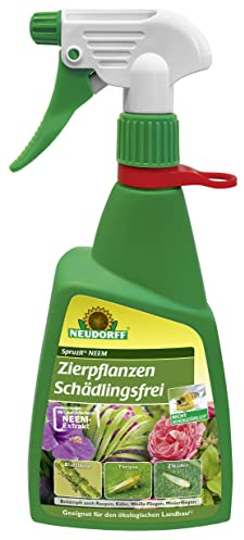 Neudorff Spruzit NEEM ZierpflanzenSchädlingsfrei – Bekämpft Schädlinge wie Blattläuse, Thripse und Raupen an Zierpflanzen, anwendungsfertig, 450 ml