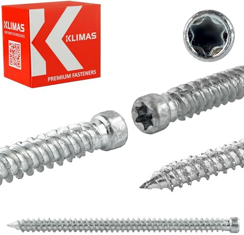 Tornillos para marcos de ventanas, tornillos de pared, cabeza cilíndrica TX (7,5 x 62 mm, 200 unidades, cabeza cilíndrica)