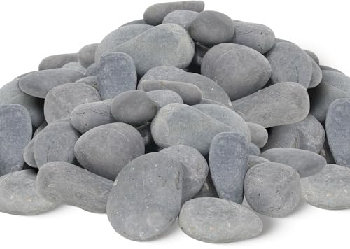 Quibbay Ciottoli da spiaggia messicani da 20,4 kg, rocce naturali di fiume da 5-7 cm, ciottoli di alta qualità per design di giardini e paesaggi, pietre decorative per acquario, vasi di fiori, fontane