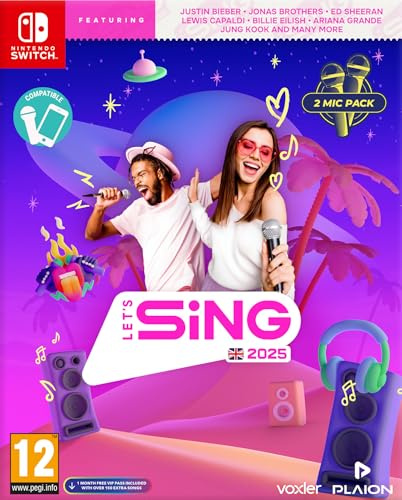 PLAION GmbH Let's Sing 2025 2 Mic Pack - UK Edition (Nintendo Switch)