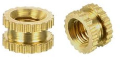 TOP-VIGOR 100Pcs Threaded Insert Knurled Nuts, M3 x 3mm x 5mm OD Brass Female Thread Knurled Nuts, Embedment Nut Insert for 3D Printer