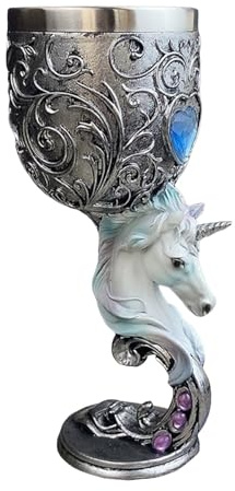 Rubu22a Magic The Gathering - Cáliz de resina con diseño de esqueleto, dragón, caballo, gato y dragón, 18 cm (A)