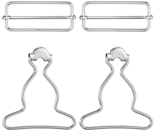 2 paia di fibbie di ricambio in metallo di ricambio per bretelle in metallo antico regolabili in generale fibbie pulsante fai da te accessori senza cuciture per pantaloni con bavaglino generale