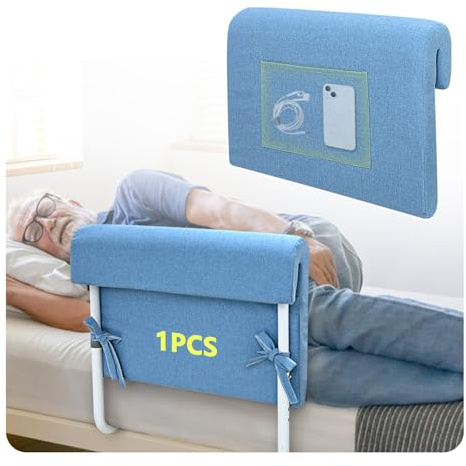 KAAMOS Bed Rail Padding Cushion, Bed Rail Covers Padded for Hospital Beds, Beds Fall Protector, Bedside Guard Bumper Barrier Pads for Elderly Adults, Medical Foam Bedside Pad Assist Railing (1Pcs)