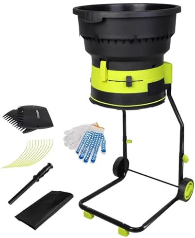 Garden Shredder 2500W,Corded Electric Leaf Mulcher Shredder,8000rpm Shredders and Chippers with Collection Bag, Funnel Diameter 54CM Includes Collection Bag,for Garden Leaves, Compost