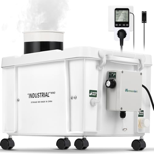 Mxmoonant Ultraschall Nebelmaschine 10L/H DIY Industriequalität | einstellbare Nebelmenge, automatische Wasserzufuhr, mit Feuchtigkeitsschalter für Werkstatt, Gewächshaus, Bauernhof