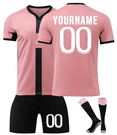 Maillot de Foot Personnalisé Enfant et Adultes avec Nom Numéro de L'équipe, 25 Maillot de Foot Enfant Ensemble Garçon Vêtements de Football Strips Tee Shirt Short avec Chaussette Gifts 03
