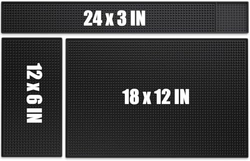 Tapis de bar en caoutchouc antidérapant pour bar, restaurant, cuisine, comptoir, bar, tapis antidérapant résistant à la chaleur pour salon de coiffure (lot de 3 tailles)