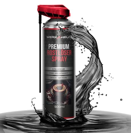 WerkXheld Rostlöser-Spray 500ml | Extrem starker Rostentferner & Kriechöl für Metall, Fahrrad, Auto & mehr | Anti-Rost-Spray | Multifunktionaler Entroster & Glühkerzenlöser