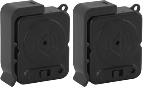 Vvikizy 2pcs Tragbarer Sicherheitsalarm, Vibrationsinduktion Anti-Diebstahl-Türgriff Alarm, Anti-Diebstahl-Vibration Ausgelöst Triggbarer Türfensteralarm für Reisewagenhotel (Schwarz)