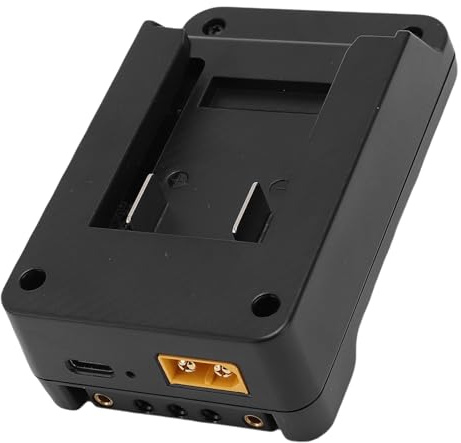 Zunate Adaptateur de Batterie V Mount, Convertissez Les Batteries D'outils électriques en Sortie V Mont avec Type C PD 65W Charge Rapide, pour Les Lumières des Caméras, L'équipement de