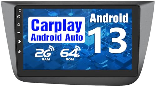 AWESAFE Android 13.0 [2GB+64GB] Radio Coche para Seat Altea XL 2004-2015,Toledo 2004-2009 con Carplay/Android Auto, 9 Pulgadas Pantalla Táctil con WiFi/GPS//RDS/DSP/24Temas, Apoyo Mandos Volante