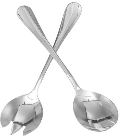 TOYANDONA 2 Piezas Servidores para Ensalada Acero Inoxidable Resistente Cucharas y Tenedores para Fiesta Restaurante y Hogar Diseño Moderno y Duradero