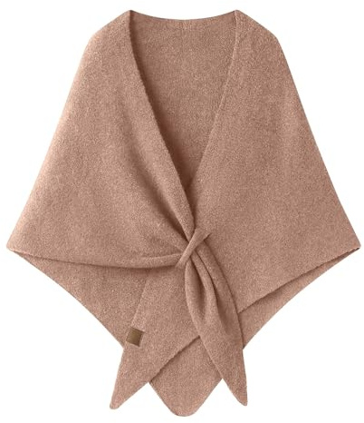 Modaworld Scialle in Pashmina da Donna, Scialli e Stole Lavorati a Maglia, Cardigan, Mantella, Lana, Cashmere, Top con Spalle, Maglione, Scialle, Sciarpa 2025 (02 Beige, Taglia Unica)