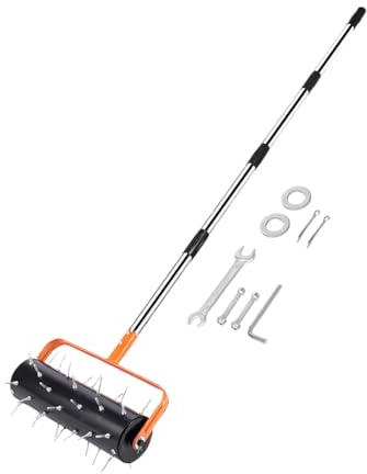 Aeratore Per Il Giardino | Equipaggiamento Per TagliaRotativo | Aeratore Manuale A Rulli | Per Prato, Cortile, Terreno, All'Aperto, Paesaggistica, Parco, Giardino, Casa, Campo, Cortile