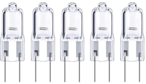 ShuoHui 5pcs GY6.35 Halogen Bulb 10W/20W/35W/50W 12V Dimmable G6.35 T4 JC Type Capsule Bulb GY6.35 Landscape Light for Under Cabinet Warm White 2700K (35, Watts)