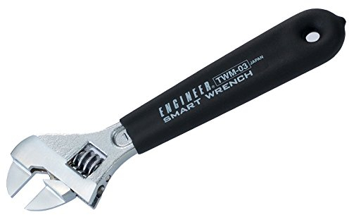 ENGINEER Verstellbar Schraubenschlüssel, Rollgabelschlüssel mit 2mm-dünnen Backen, ideal für Fahrrad, Motorrad, Auto, Stuhlrollen, Doppelmuttern, Koaxialkabelstecker (BNC-Stecker), 155mm, TWM-03