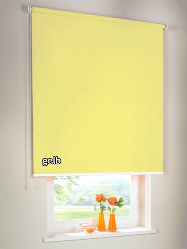 Verdunkelungsrollo Seitenzugrollo Kettenzugrollo Rollo Verdunkelung 252 x 210 cm / 252x210 cm gelb - Bedienseite links