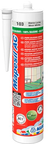 Mapei mapesil AC mould resistant silicone sealant cartridge 310ml (1, White)