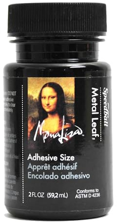 Mona Lisa Metal Leaf Adhesive Made in USA - 2 oz Size for Gold Silver Copper Gilding - Water Based Craft Glue